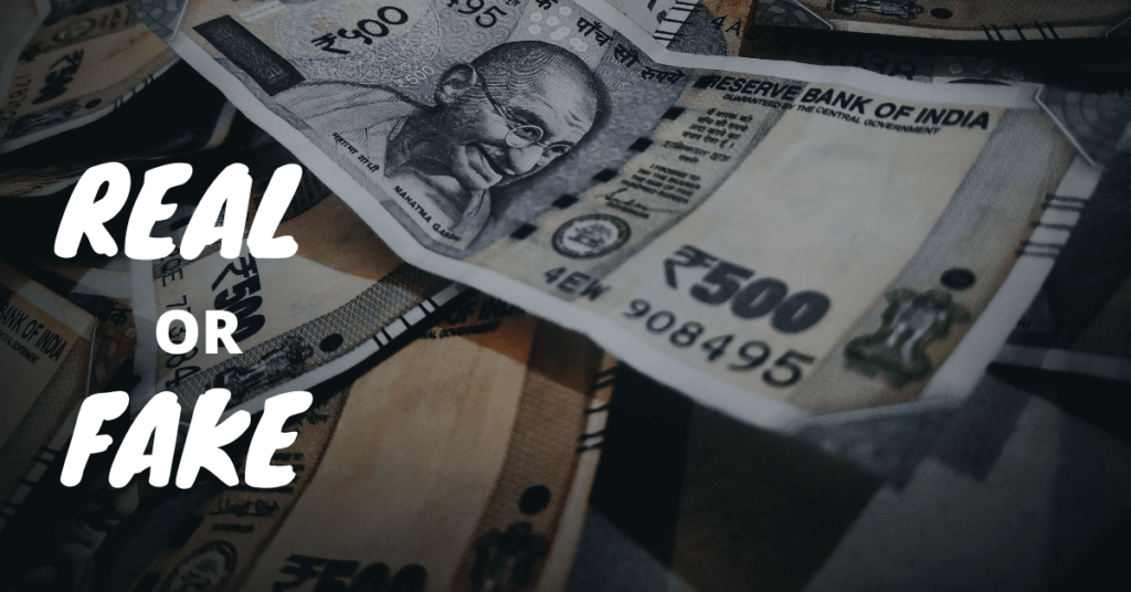 how to check 500 rs note is real or fake